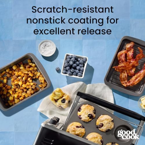 GoodCook 4-Piece Nonstick Steel Toaster Oven Set with Sheet Pan, Rack