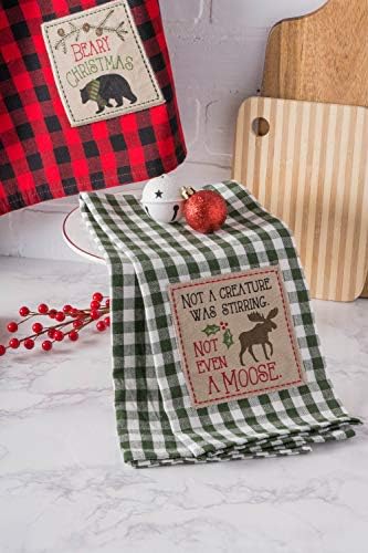 DII Holiday Kitchen Towels Embroidered Dish Towel Set, 18x28, Cabin