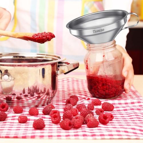 5 Inch Stainless Steel Funnel with Strainer and 200 Fine Mesh Filter