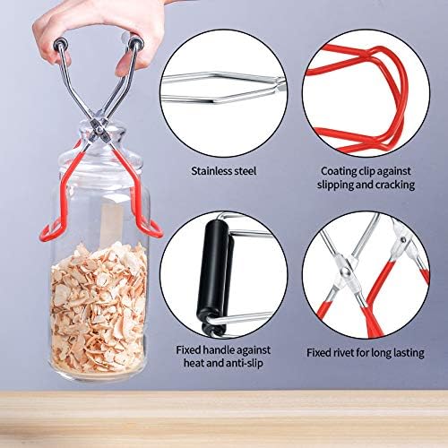 3 Pack Canning Funnels,Stainless Steel Kitchen Funnel with Jar Tongs