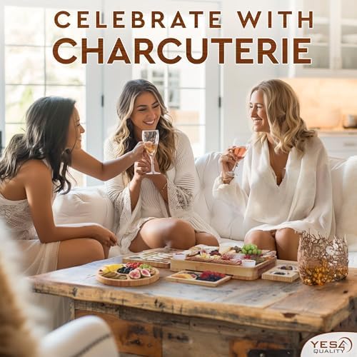23 pc Charcuterie Board Gift Set, Bamboo, Large, 6 Trays, Knives