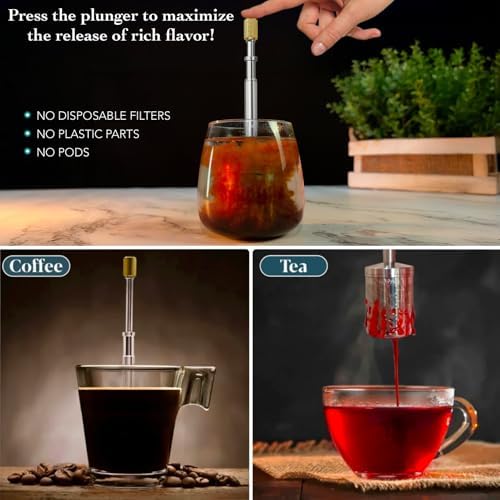 FinalPress Portable Stainless Steel French Press Coffee Maker