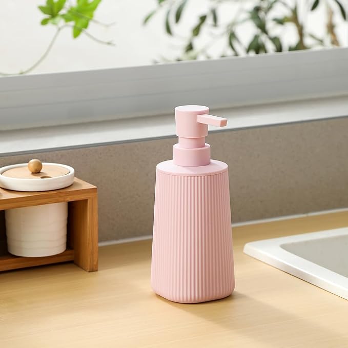 Small Soap Dispenser for Bathroom and Kitchen, Modern Farmhouse Striped Style - Image 5