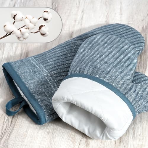 Oven Mitts and Pot Holders, Silicone Oven Gloves, 500 F Heat Resistant