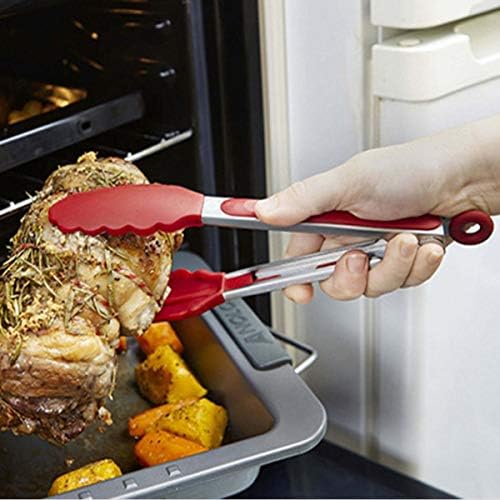 7" Mini Silicone Kitchen Tongs, 3 Pack