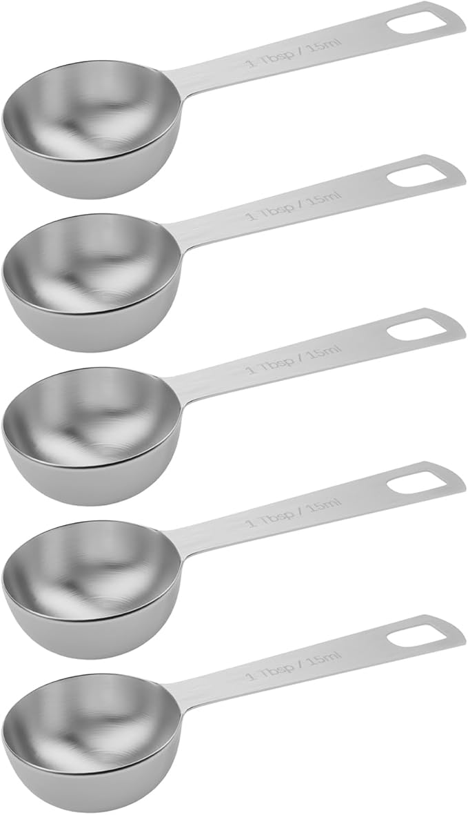 5PCS 1tbsp Single Measuring Spoon, Stainless Steel Individual Teaspoons Only by BERYLER