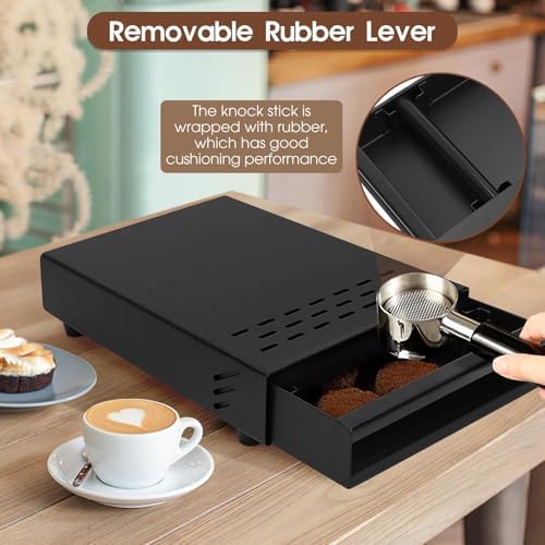 Stainless Steel Knock Box with Lid for Coffee Grounds Disposal, 28 x