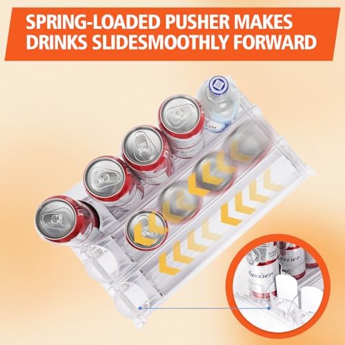 Stackable Soda Can Organizer for Refrigerator, Automatic Drink