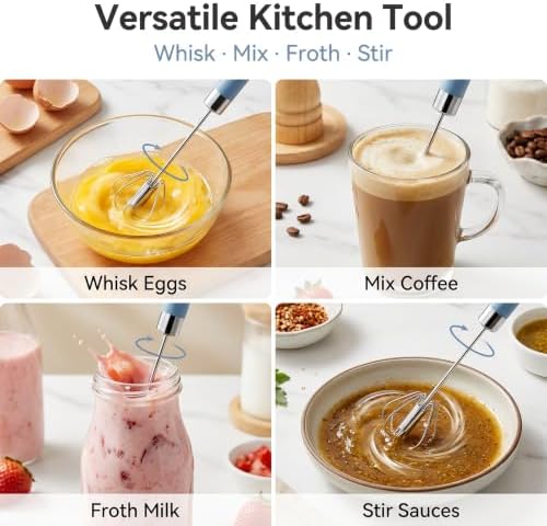 Egg Yolk Separator & Semi Automatic Whisk, Stainless Steel Mini Hand