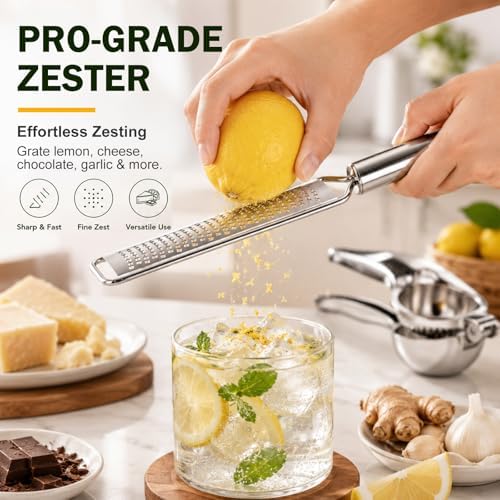 Stainless Steel Lemon Squeezer and Zester Set