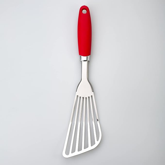 304 Stainless Steel Fish Spatula, Non-Slip Ergonomic Handle Slotted Spatula - Image 4