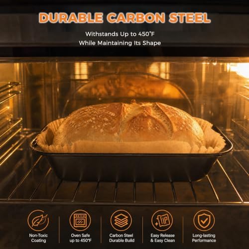 Loaf Pan Baking Set with 100 Parchment Paper Liners and 2 Mini