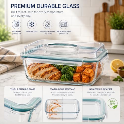 Sorbus 4800 ML, 163 oz LARGE Glass Food Storage Container with