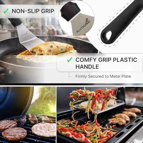 Anmarko Stainless Steel Spatula with Plastic Handle, Pancake Flipper