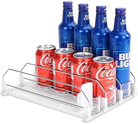 Automatic Rolling Soda Can Organizer for Refrigerator