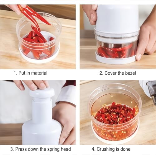 Manual Vegetable & Food Chopper – Handheld Onion, Garlic, Nut & Veggie