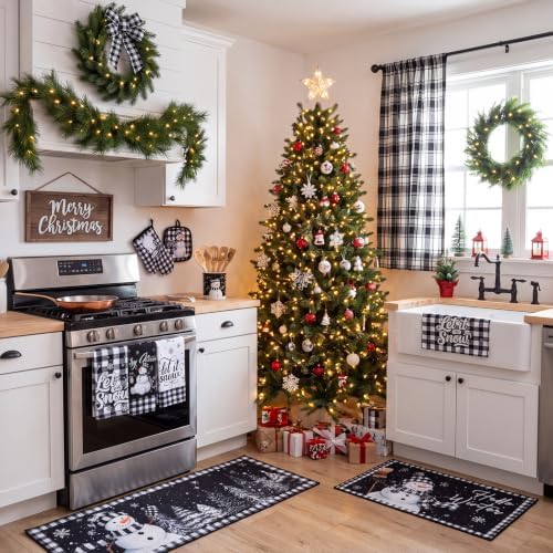 Nuanchu 17Pcs Christmas Kitchen Decor and Accessories for Home,Black