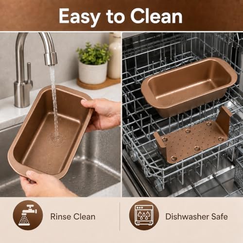2 Pack Meatloaf Pan with Drain Tray, Nonstick Loaf Pan for Baking