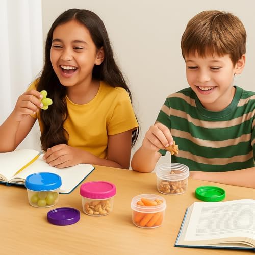 Twist Top 4-Pack Condiment Cups with Lids – 1.18 oz BPA-Free Mini