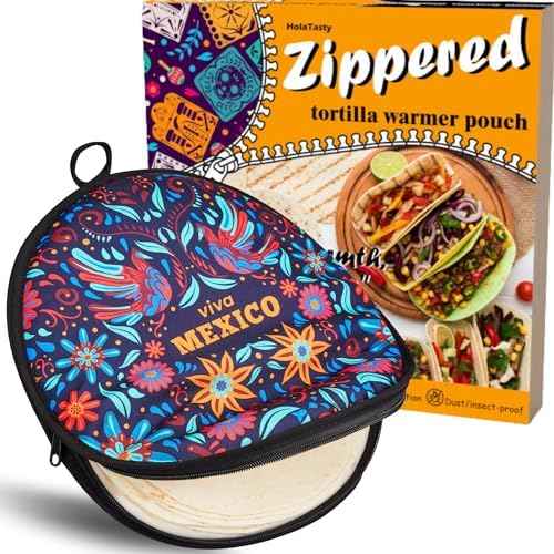 Zippered Tortilla Warmer Pouch - Fit 10’’ Burrito Size Tortillas