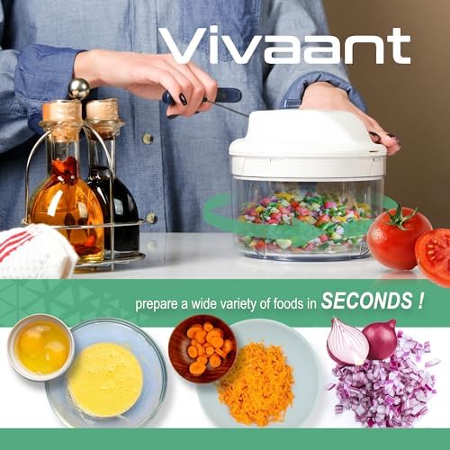 Vivaant Hand Pull Manual Food Chopper, Onion Chopper Vegetable Cutter