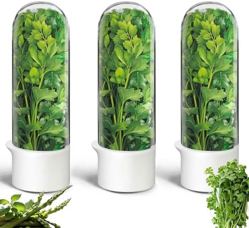 3-Pack Herb Saver Pods for Refrigerator, Herb Keeper