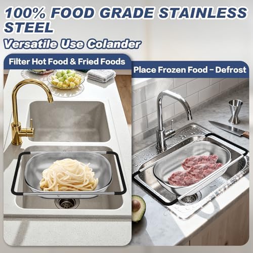 Over the Sink Colander, Expandable Strainers and Colanders with Fine