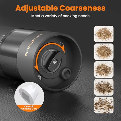 SIMPLETASTE Rechargeable Electric Salt and Pepper Grinder Set