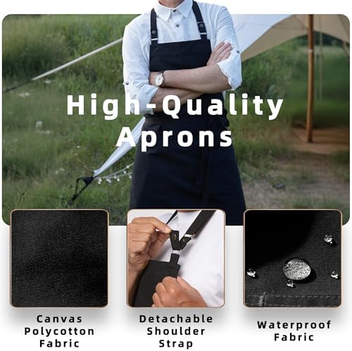 Chef Men Canvas Waterproof Apron Pocket 4251GB