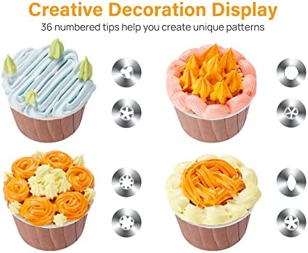 Kootek 42 Piping Bags and Tips Set Frosting Piping Kit for Beginners &