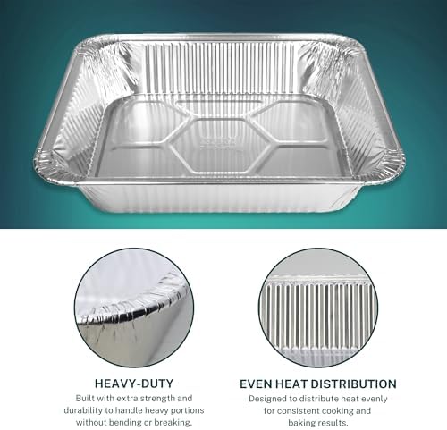 Klex 8" Round Aluminum Foil Pans with Clear Dome Lids for Cooking