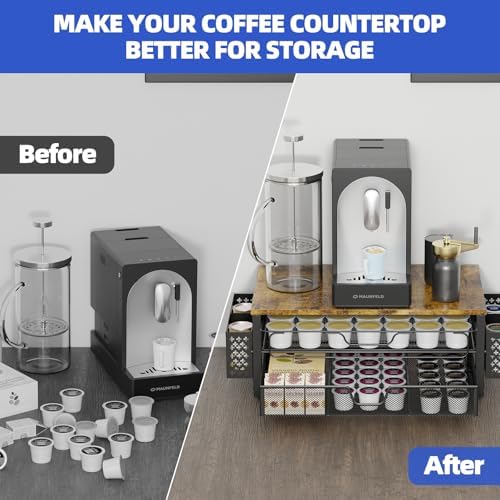 Simple Trending Coffee Pod Holder, 2 Tier Sliding Storage Drawer