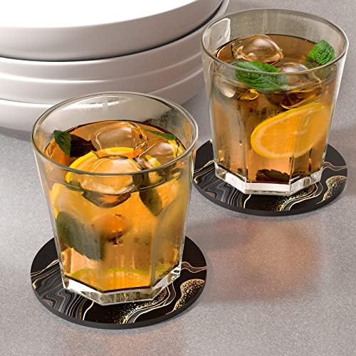 Coasters for Drinks, Set of 6 Absorbent Rubber Drink Coasters for Cup