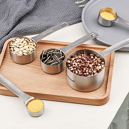 Measuring Cups Set, 18/8 Stainless Steel Measuring Cups and Spoons