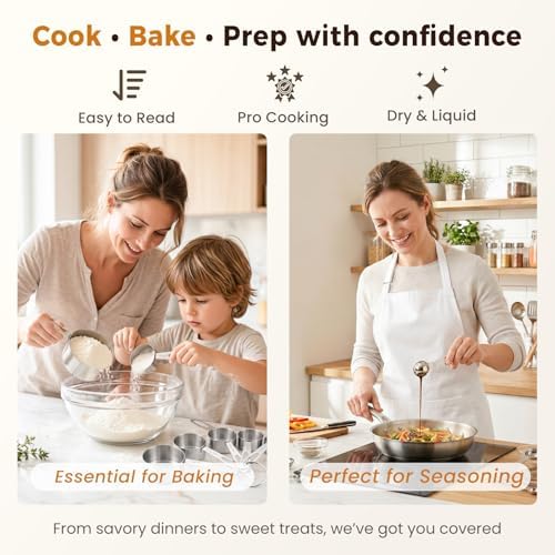 13PCS Stainless Steel Measuring Cups and Spoons Set with Funnel