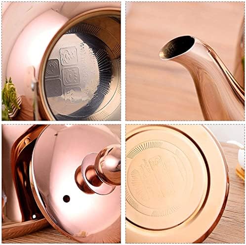 2 Quart Stainless Steel Tea Kettle, Brass