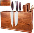 XYJ Acacia Wood Utensil Holder, 3-Compartment
