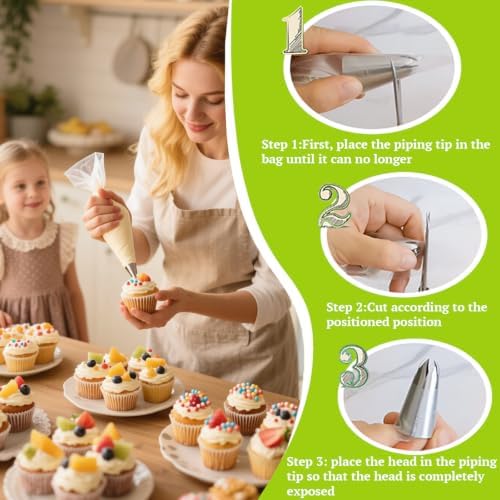 Suuker 6B Piping Tips Set, 5-Piece Open Star Cake Decorating Tips
