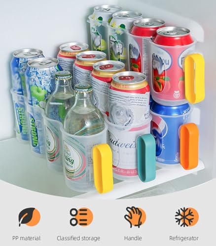 Can Storage Organizer for Refrigerator, Yellow