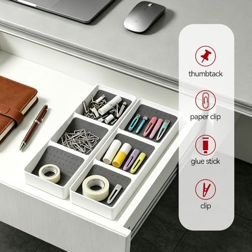Small spice drawer organizer insert,2 pack,3 layer silicone non-slip