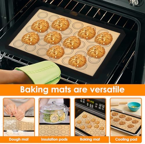 US 4Pcs Macaron Baking Mats Non Stick Silicone Macaroon Baking Sheet