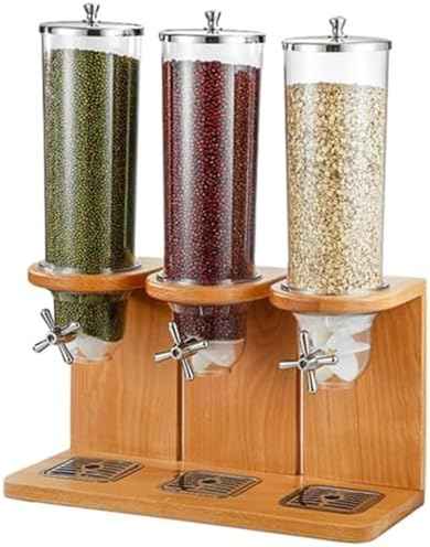 Cereal Dispenser Countertop, 3 Barrel (4L Per Barrel) Dry Food Dispenser, Large Cereal Containers Storage - BPA-Free, Leak-Proof, Ideal for Rice, Nuts, Snacks, Candy & Pasta