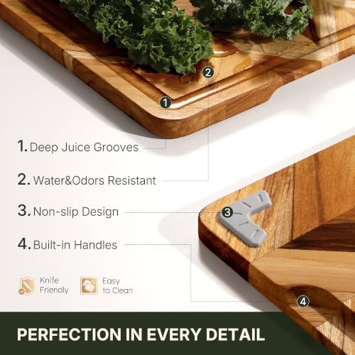 Teak Wood Cutting Board, 4 Pack