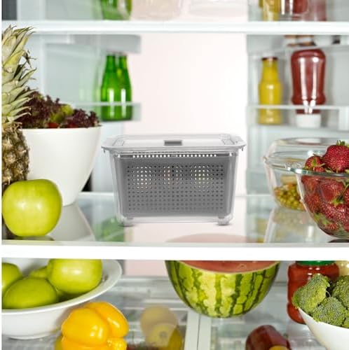 Sealed Food Storage Container, 2 Compartment PP PET Crisper