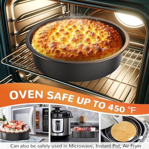 9 Inch Round Cake Pan Set of 3, Nonstick Baking Pans with 100PCS