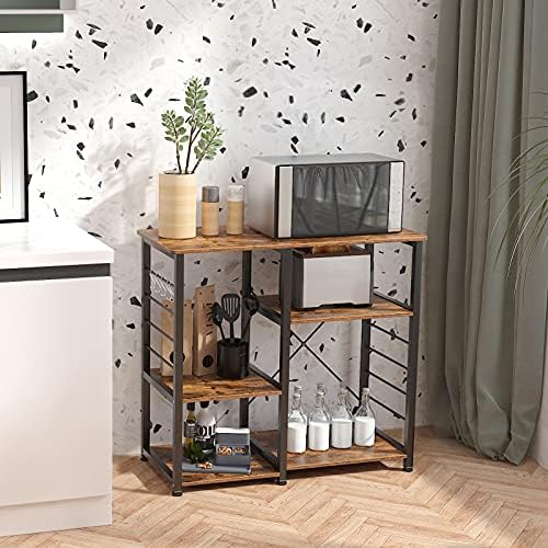 DlandHome 35.4 Inch Microwave Cart Stand, 3-Tier x 3-Tier