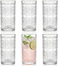 Bekith 6 Pack Romantic Drinking Glasses, 12 oz Highball Glasses, Thick