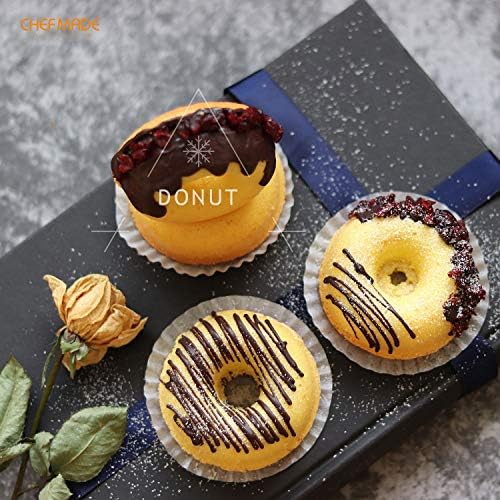 CHEFMADE Donut Mold Cake Pan, 12-Cavity Non-Stick Ring Doughnut