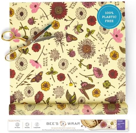 Bee's Wrap Vegan Beeswax Wrap Roll, 14 x 52 Inch