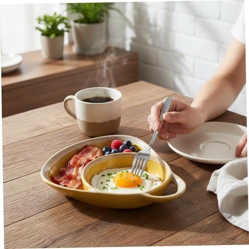 1Pcs Soup and Sandwich Bowls Combo Ceramic Fan Shape Heat Resistant